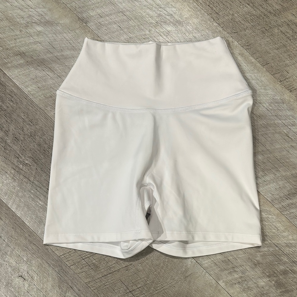 Women's White High-Waisted Shorts